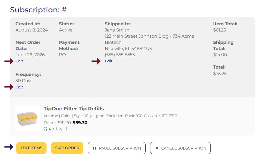 Yellow Subscription Control Buttons